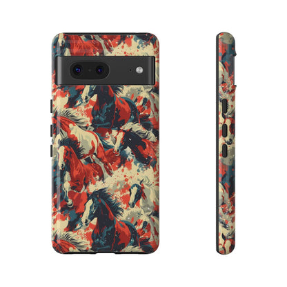 Red White Blue Horses Tough Case