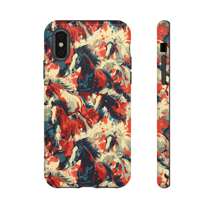 Red White Blue Horses Tough Case
