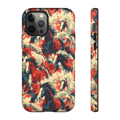 Red White Blue Horses Tough Case