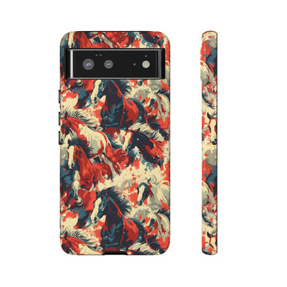 Red White Blue Horses Tough Case