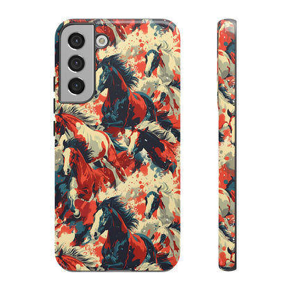 Red White Blue Horses Tough Case