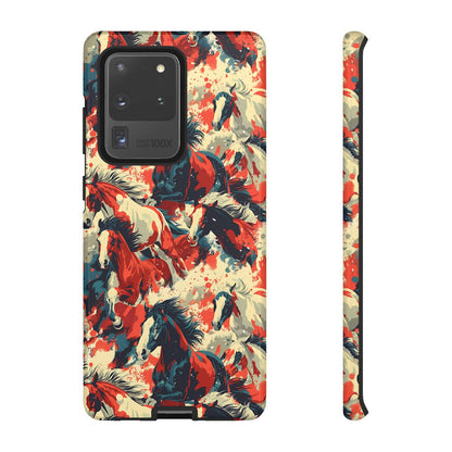 Red White Blue Horses Tough Case