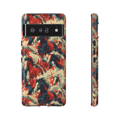 Red White Blue Horses Tough Case