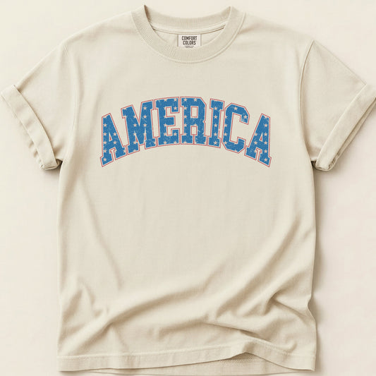 Retro America T-shirt on Ivory