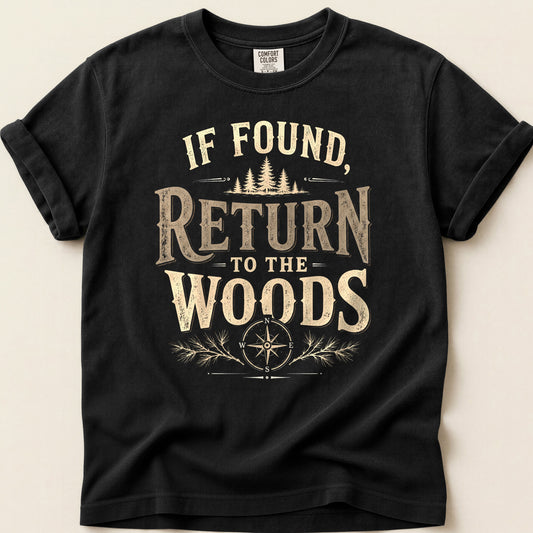 Return To Woods T-shirt on Black