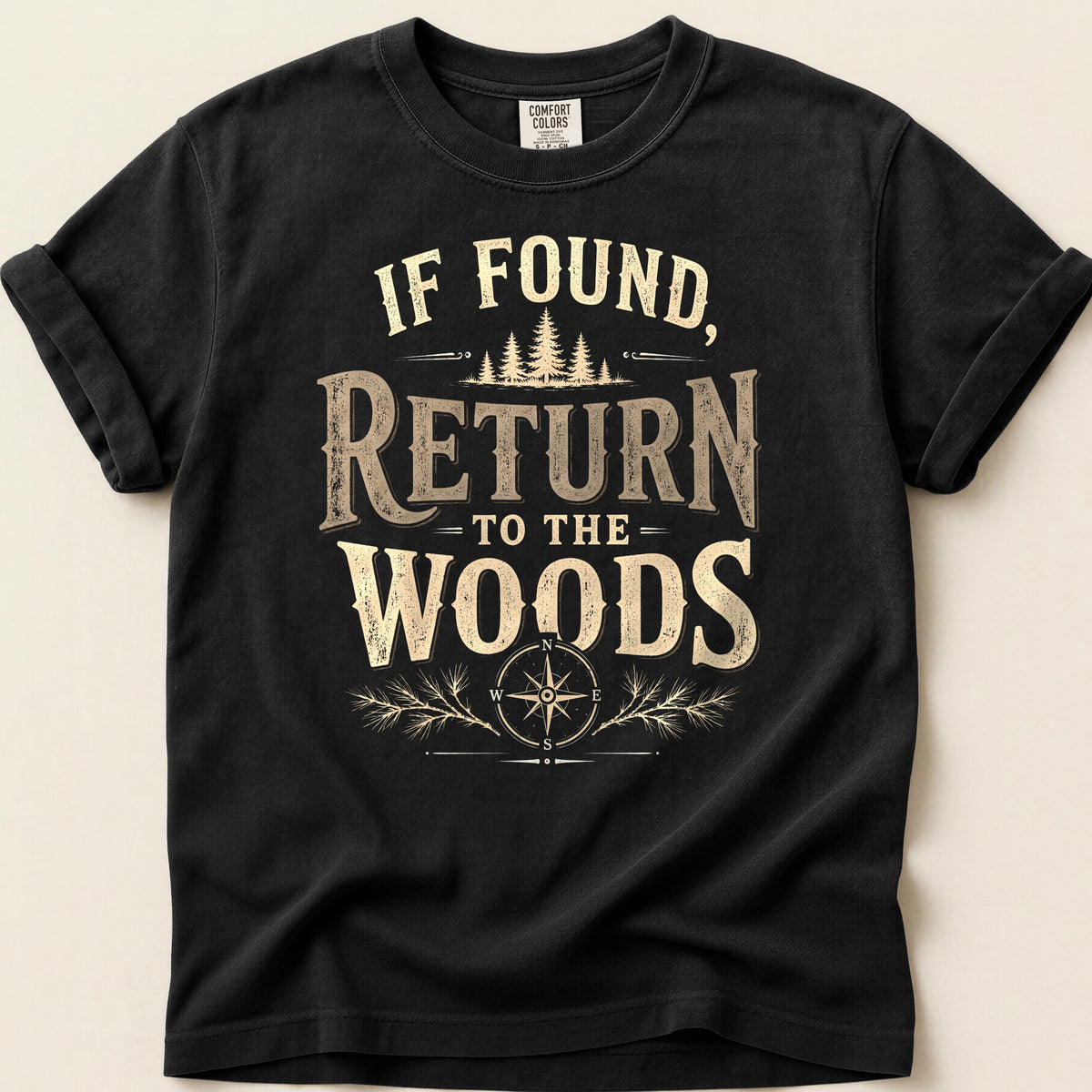 Return To Woods T-shirt on Black