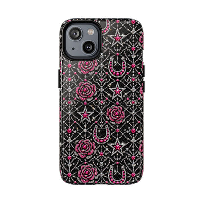 Rhinestone Rose Magnetic Case