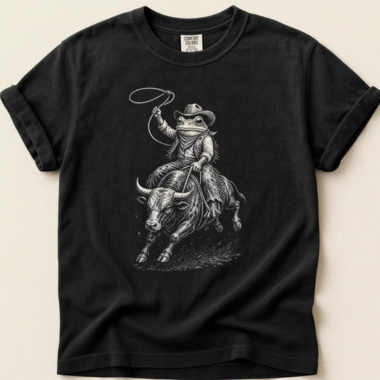 Rodeo Frog T-shirt on Black
