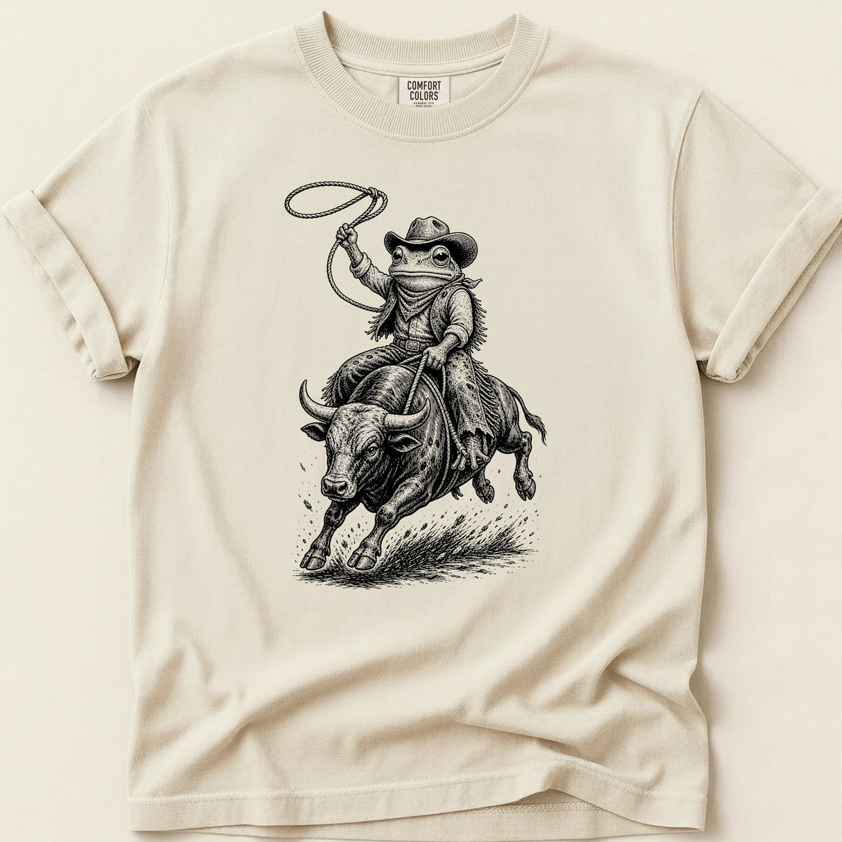 Rodeo Frog T-shirt on Ivory