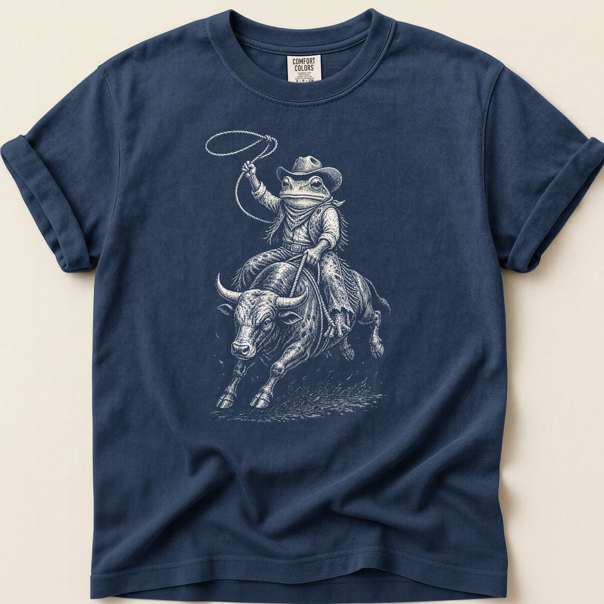 Rodeo Frog T-shirt on Navy
