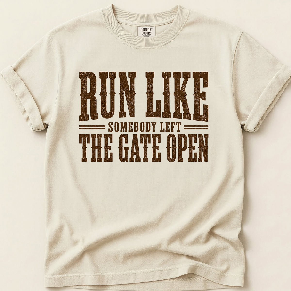 Run Like Gate Open T-shirt on Ivory