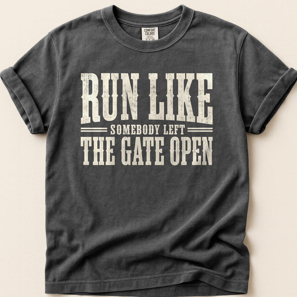 Run Like Gate Open T-shirt on Pepper