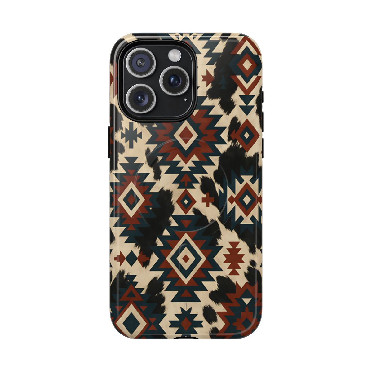 Rust Aztec + Cowhide Magnetic Case