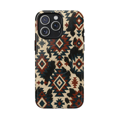 Rust Aztec + Cowhide Magnetic Case