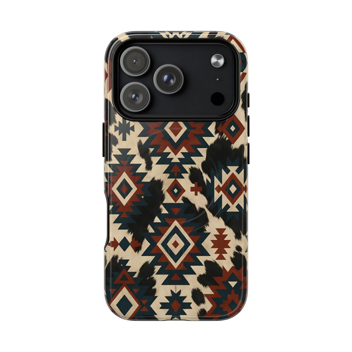 Rust Aztec + Cowhide Magnetic Case