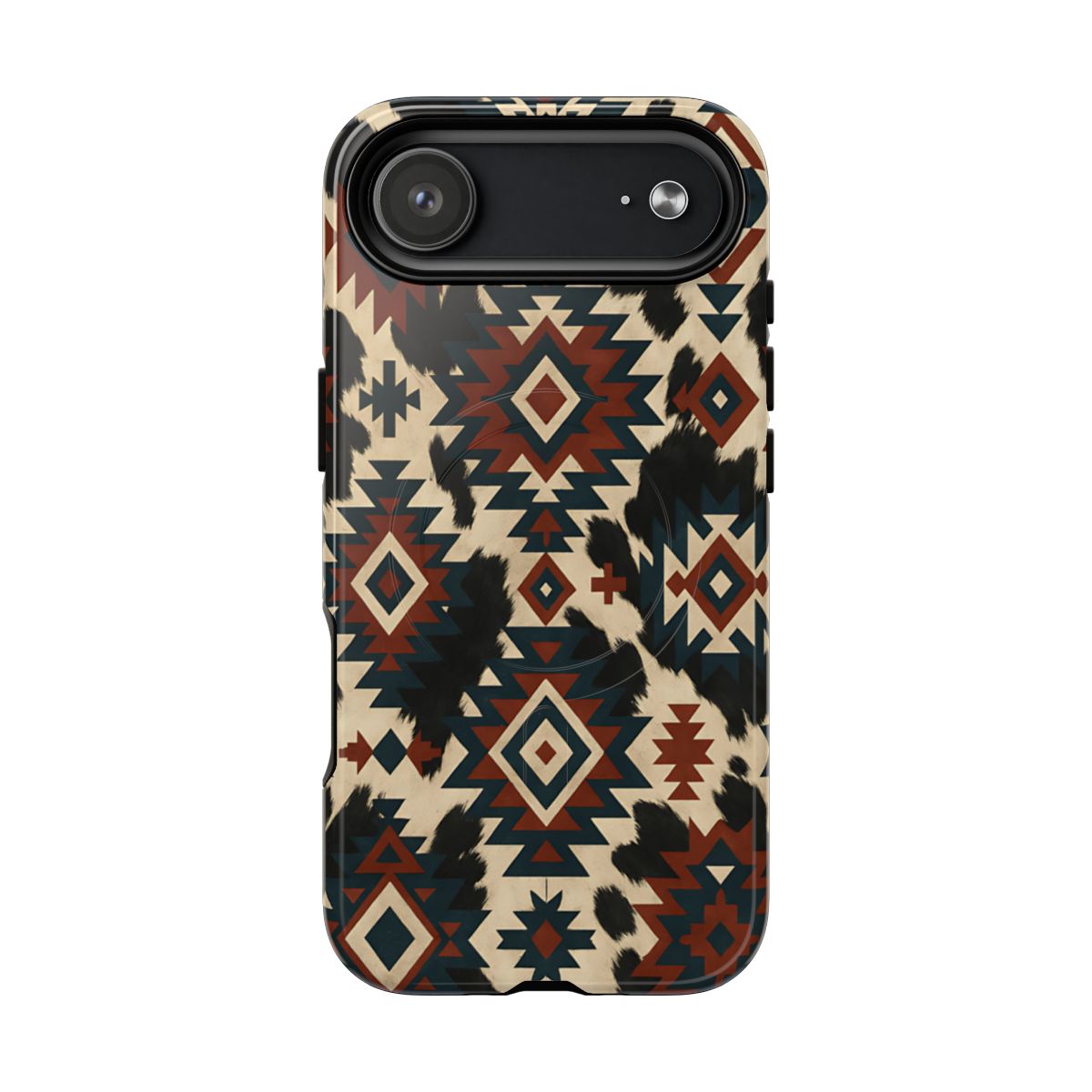 Rust Aztec + Cowhide Magnetic Case