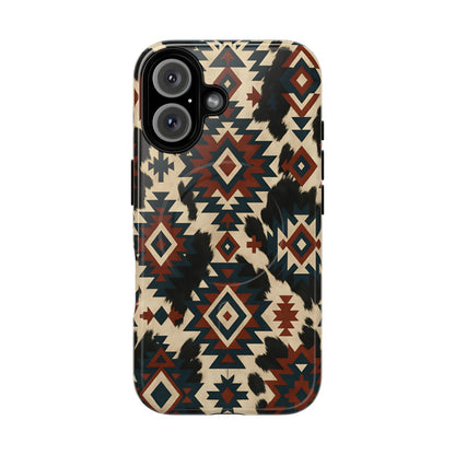 Rust Aztec + Cowhide Magnetic Case