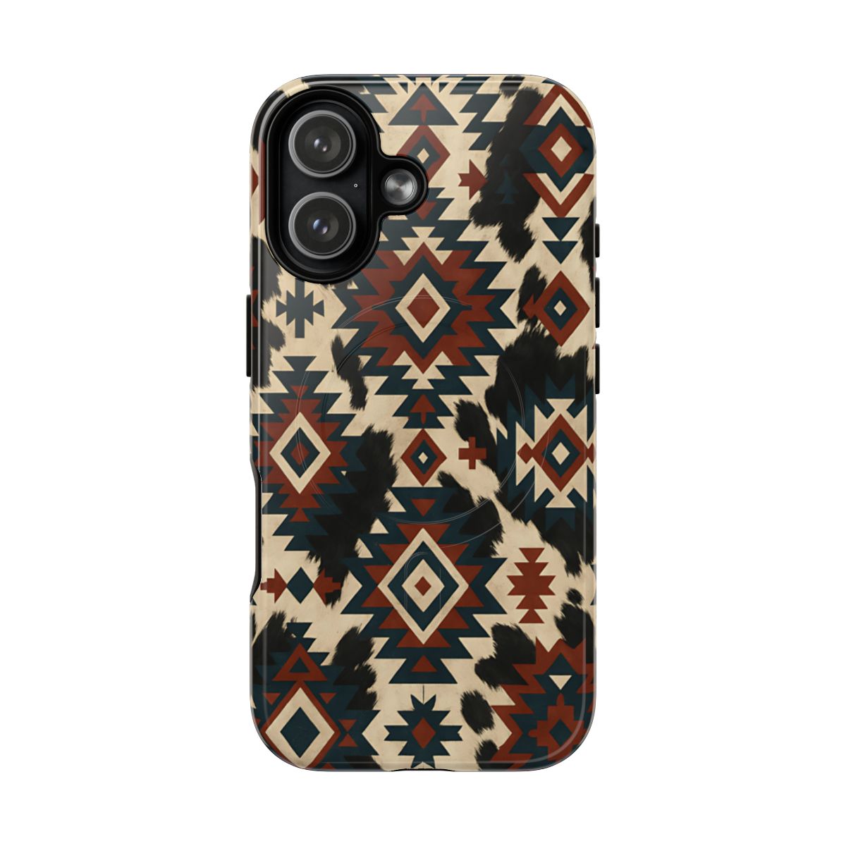 Rust Aztec + Cowhide Magnetic Case
