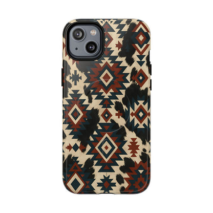 Rust Aztec + Cowhide Magnetic Case