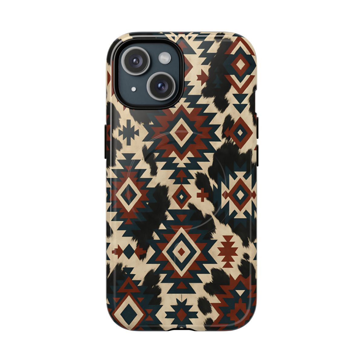 Rust Aztec + Cowhide Magnetic Case