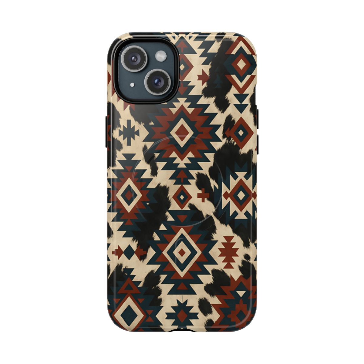 Rust Aztec + Cowhide Magnetic Case