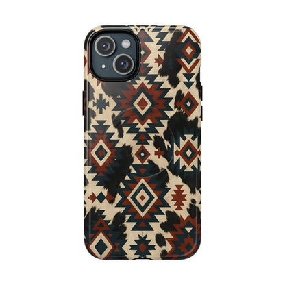 Rust Aztec + Cowhide Magnetic Case
