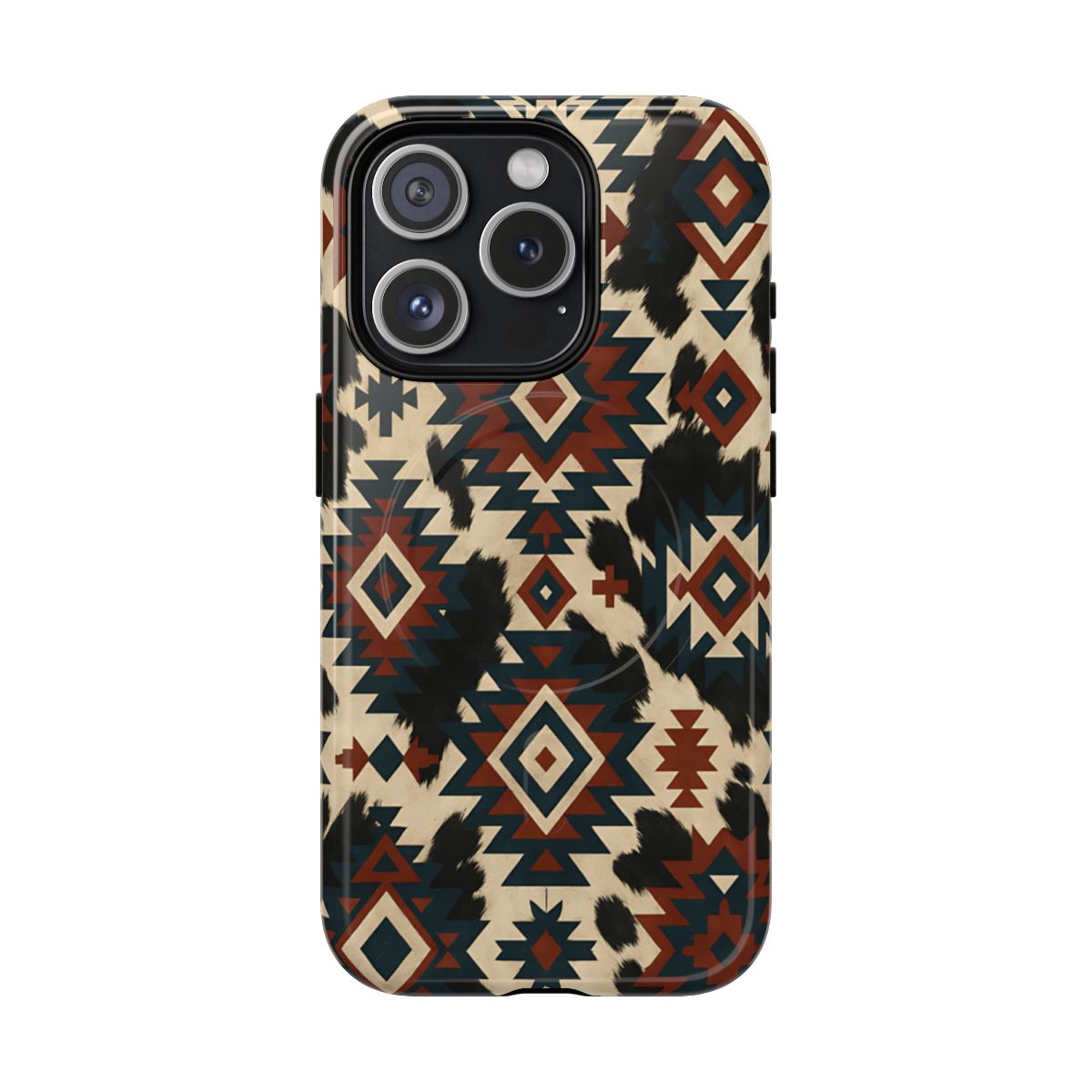 Rust Aztec + Cowhide Magnetic Case