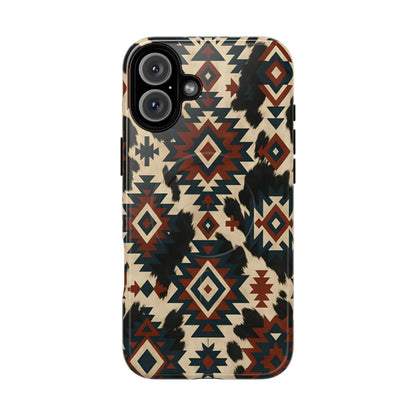Rust Aztec + Cowhide Magnetic Case