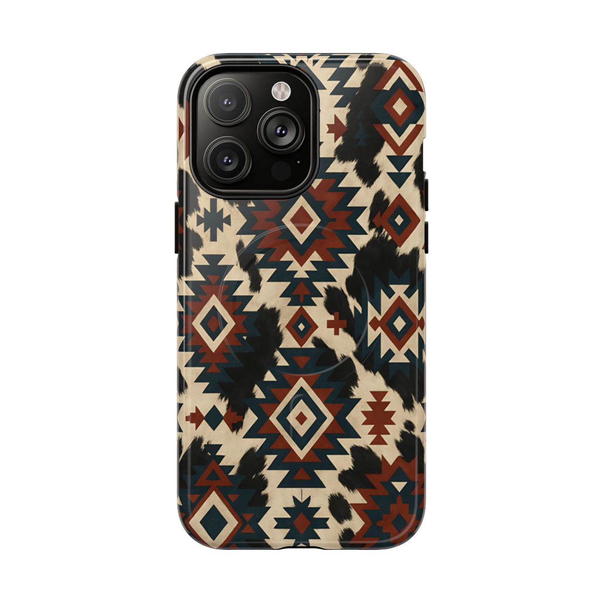 Rust Aztec + Cowhide Magnetic Case