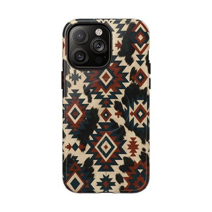 Rust Aztec + Cowhide Magnetic Case