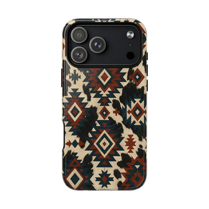 Rust Aztec + Cowhide Magnetic Case