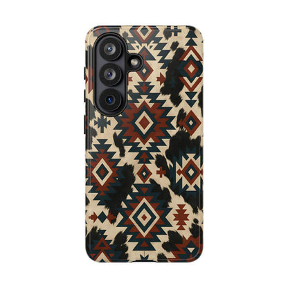 Rust Aztec + Cowhide Tough Case