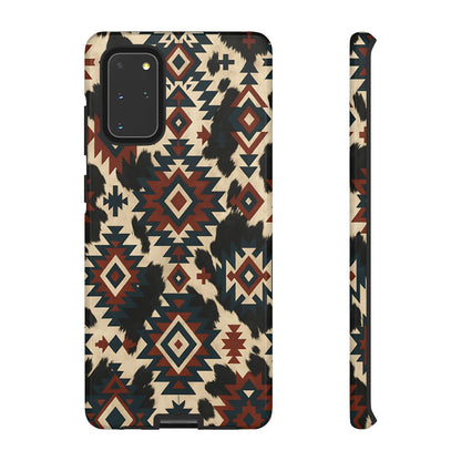 Rust Aztec + Cowhide Tough Case