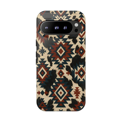 Rust Aztec + Cowhide Tough Case