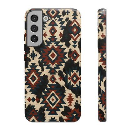 Rust Aztec + Cowhide Tough Case