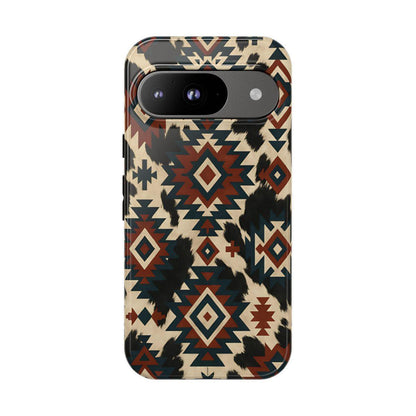 Rust Aztec + Cowhide Tough Case