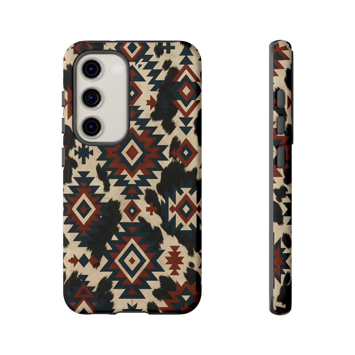 Rust Aztec + Cowhide Tough Case