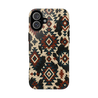 Rust Aztec + Cowhide Tough Case