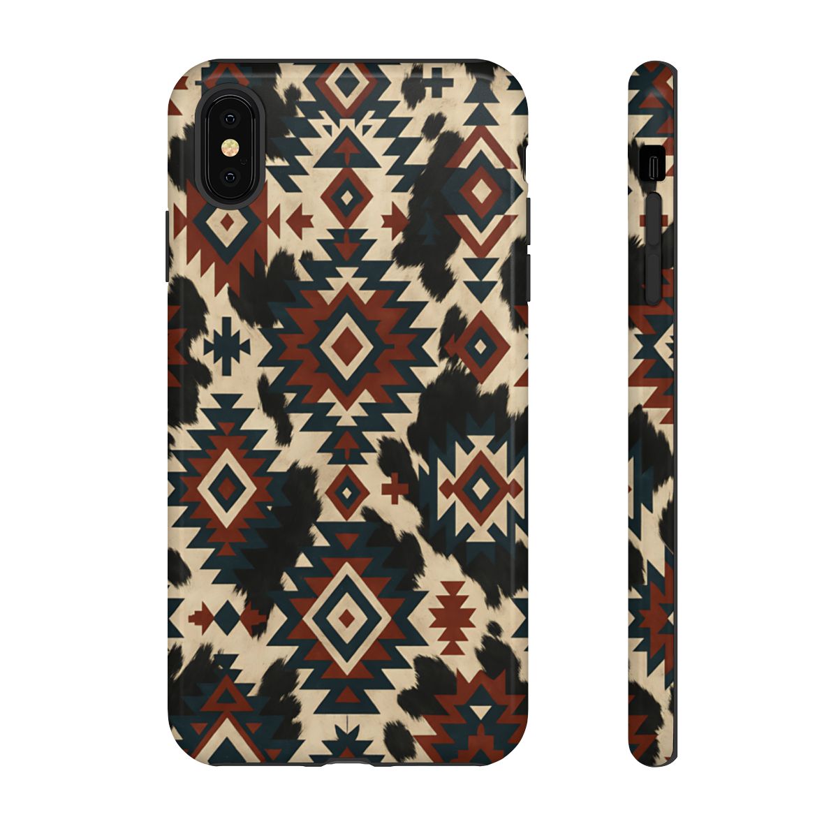 Rust Aztec + Cowhide Tough Case