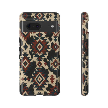 Rust Aztec + Cowhide Tough Case