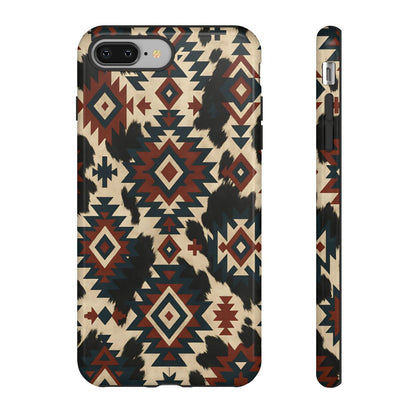 Rust Aztec + Cowhide Tough Case