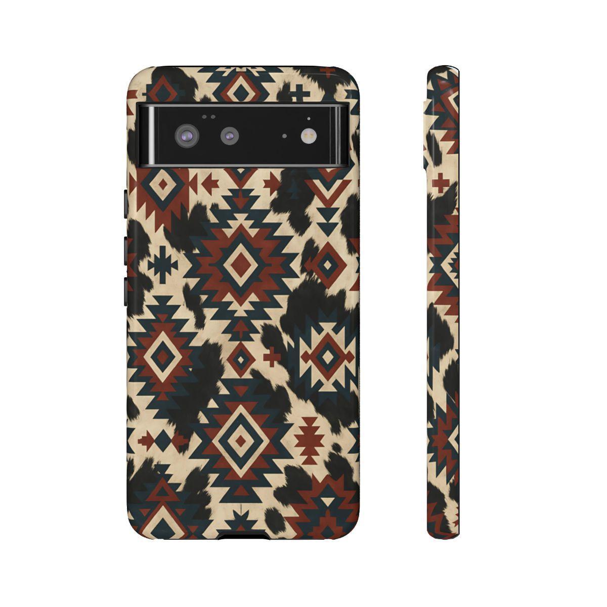 Rust Aztec + Cowhide Tough Case
