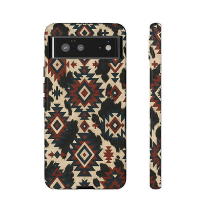 Rust Aztec + Cowhide Tough Case