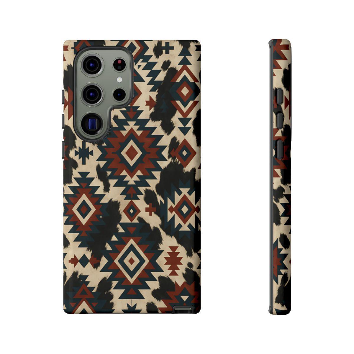 Rust Aztec + Cowhide Tough Case