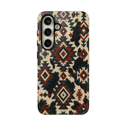 Rust Aztec + Cowhide Tough Case