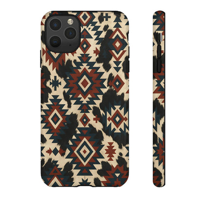 Rust Aztec + Cowhide Tough Case