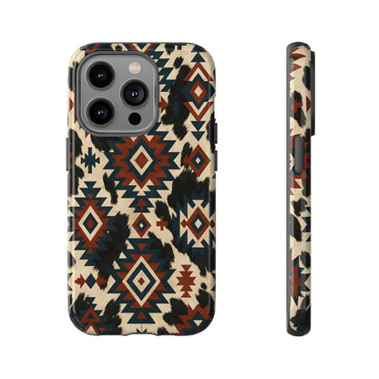 Rust Aztec + Cowhide Tough Case