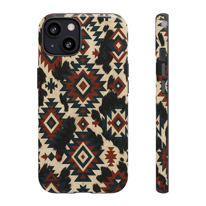 Rust Aztec + Cowhide Tough Case