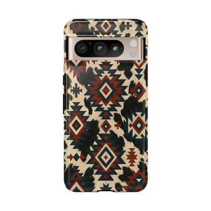 Rust Aztec + Cowhide Tough Case