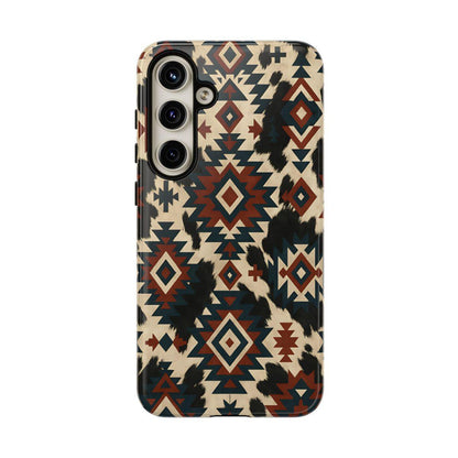 Rust Aztec + Cowhide Tough Case